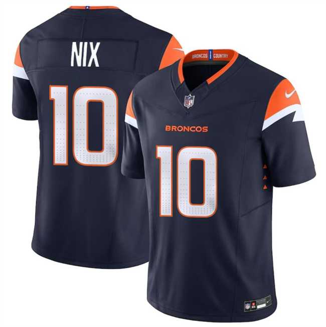Men & Women & Youth Denver Broncos #10 Bo Nix Navy 2024 Draft F.U.S.E. Alternate Vapor Limited Stitched Jersey->denver broncos->NFL Jersey